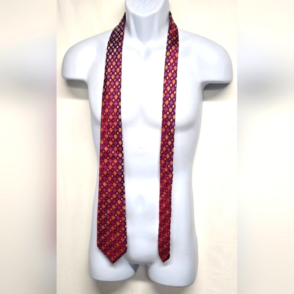 Unbranded 100% Silk Tie Red Floral